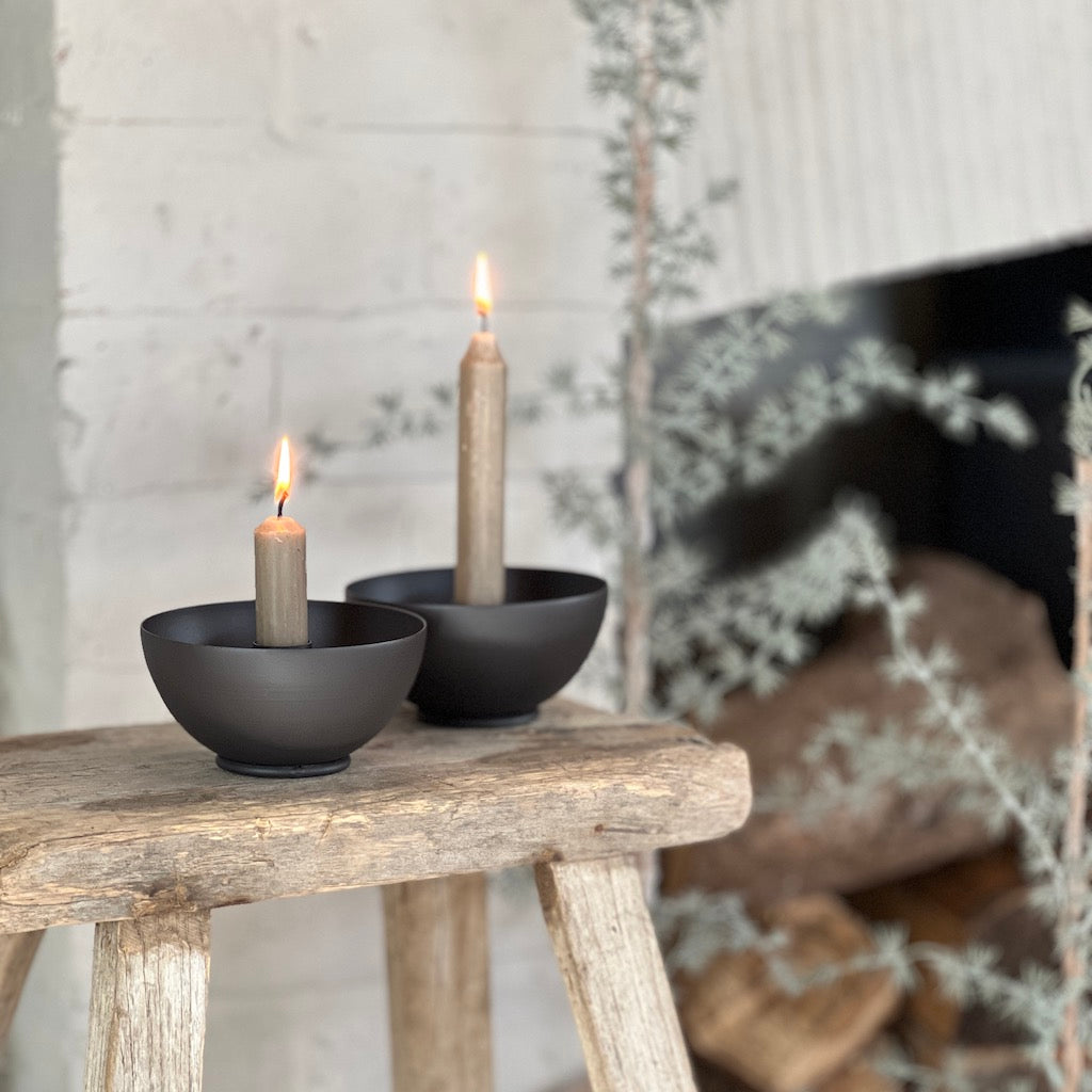 Metal Bowl Scoop Candle Holder