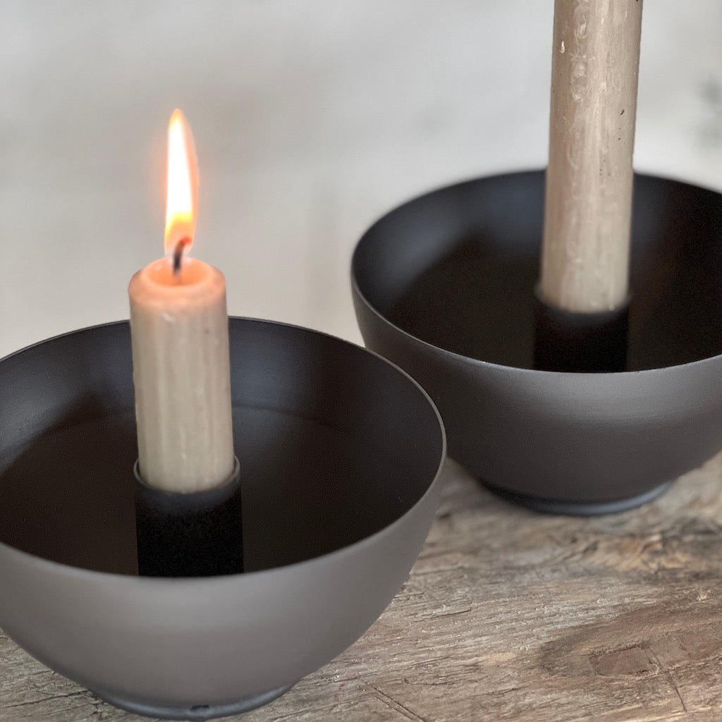 Metal Bowl Scoop Candle Holder