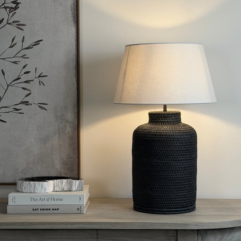 Charcoal Rattan Tea Caddy Lamp