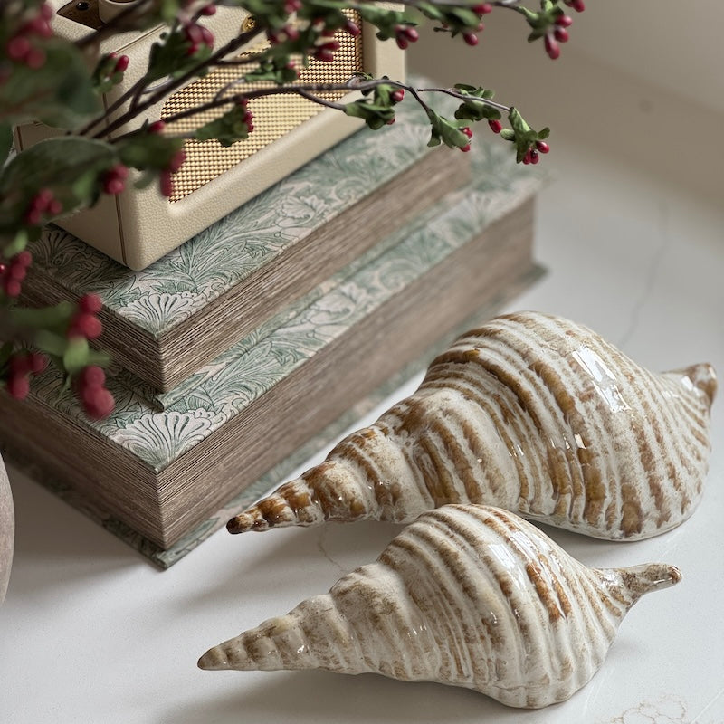 Ceramic Shell Ornament – Cream Sand