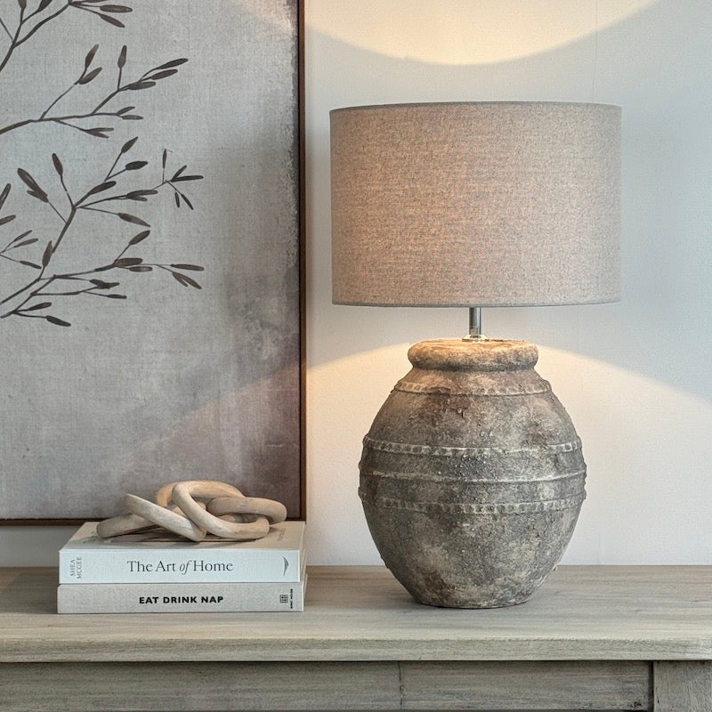 Ventura Aged Stone Table Lamp