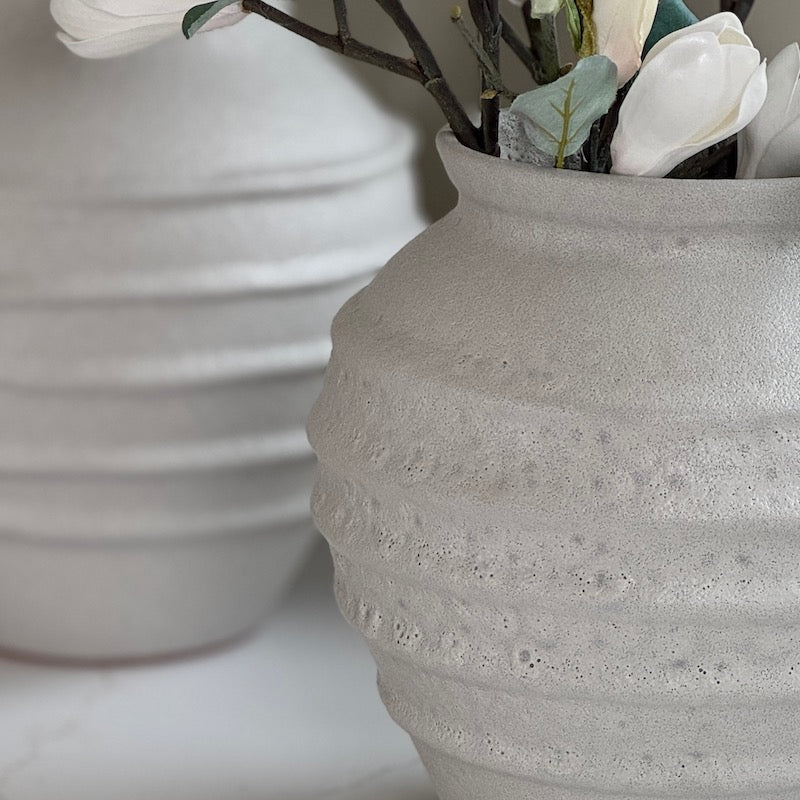 Glazed Terracotta Vase Stripes