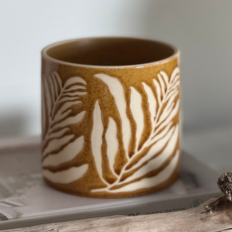 Small Plant Glazed Leaf Plant Pot