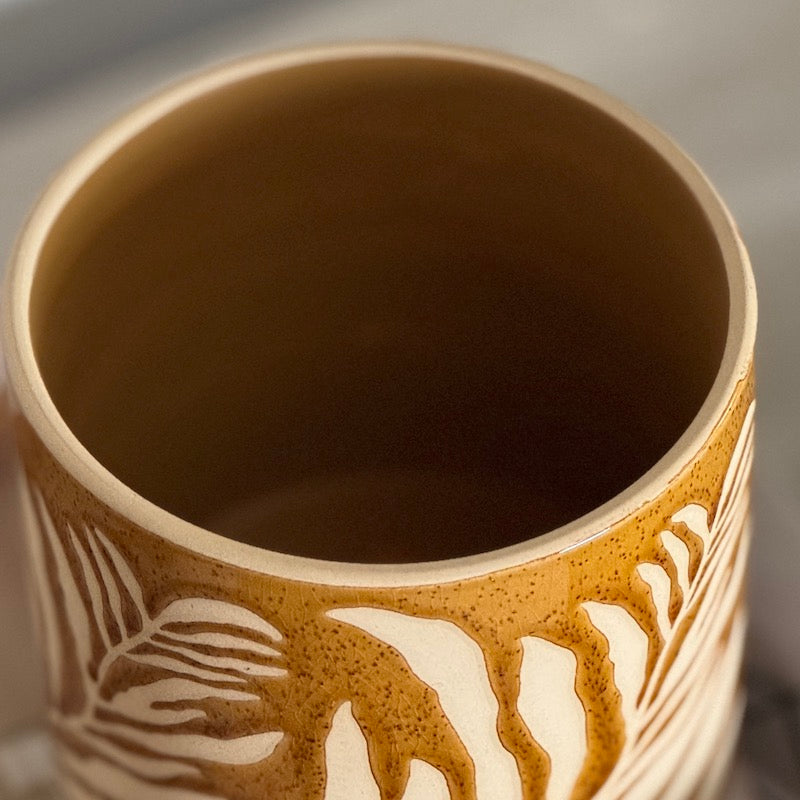 Small Plant Glazed Leaf Plant Pot