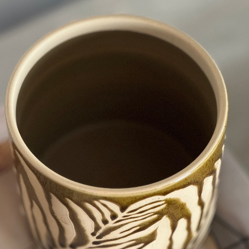 Small Plant Glazed Leaf Plant Pot