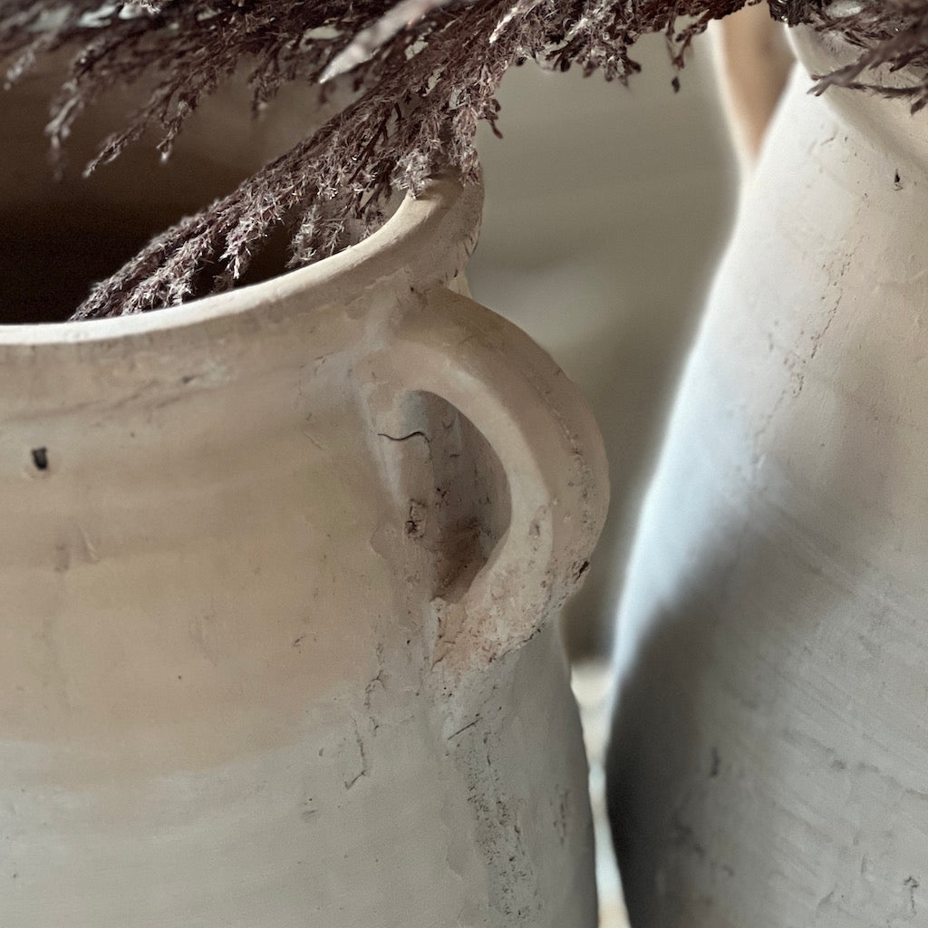 Double Handled Pale Terracotta Vase
