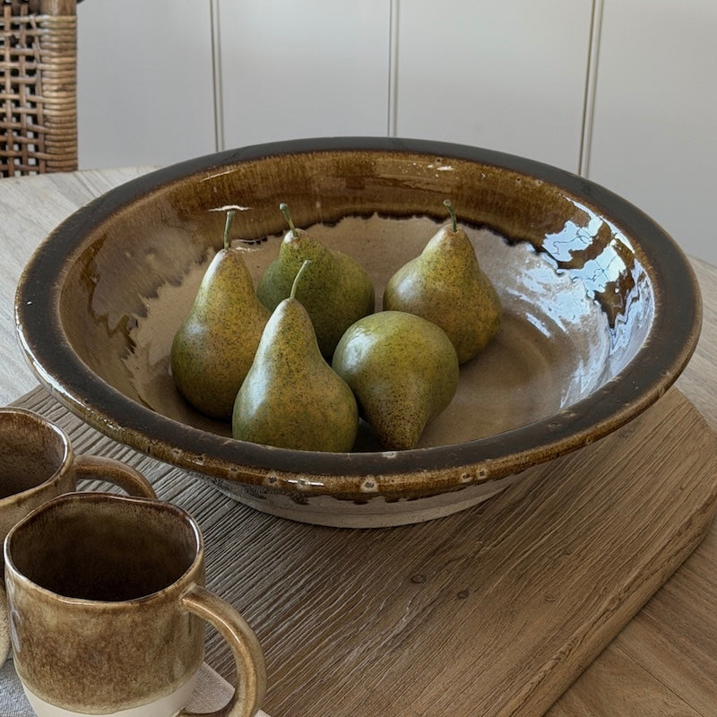 Salt Glaze Terracotta Serving Bowl