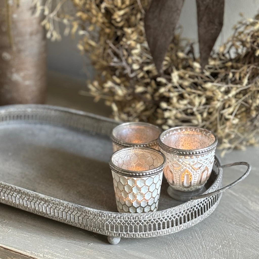 Ornate Oval Metal Tray