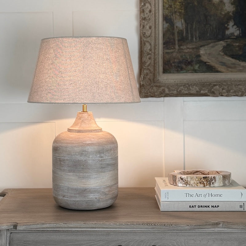 Okemo Limewash Wooden Table Lamp