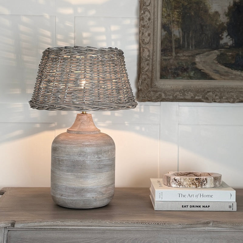 Okemo Limewash Wooden Table Lamp