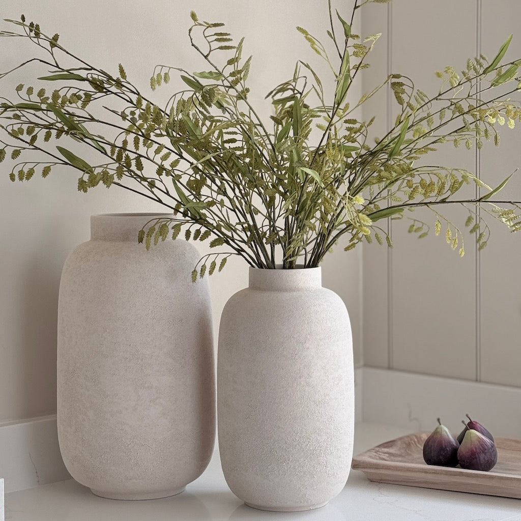 Fine Textured Ceramic Vase Matt White