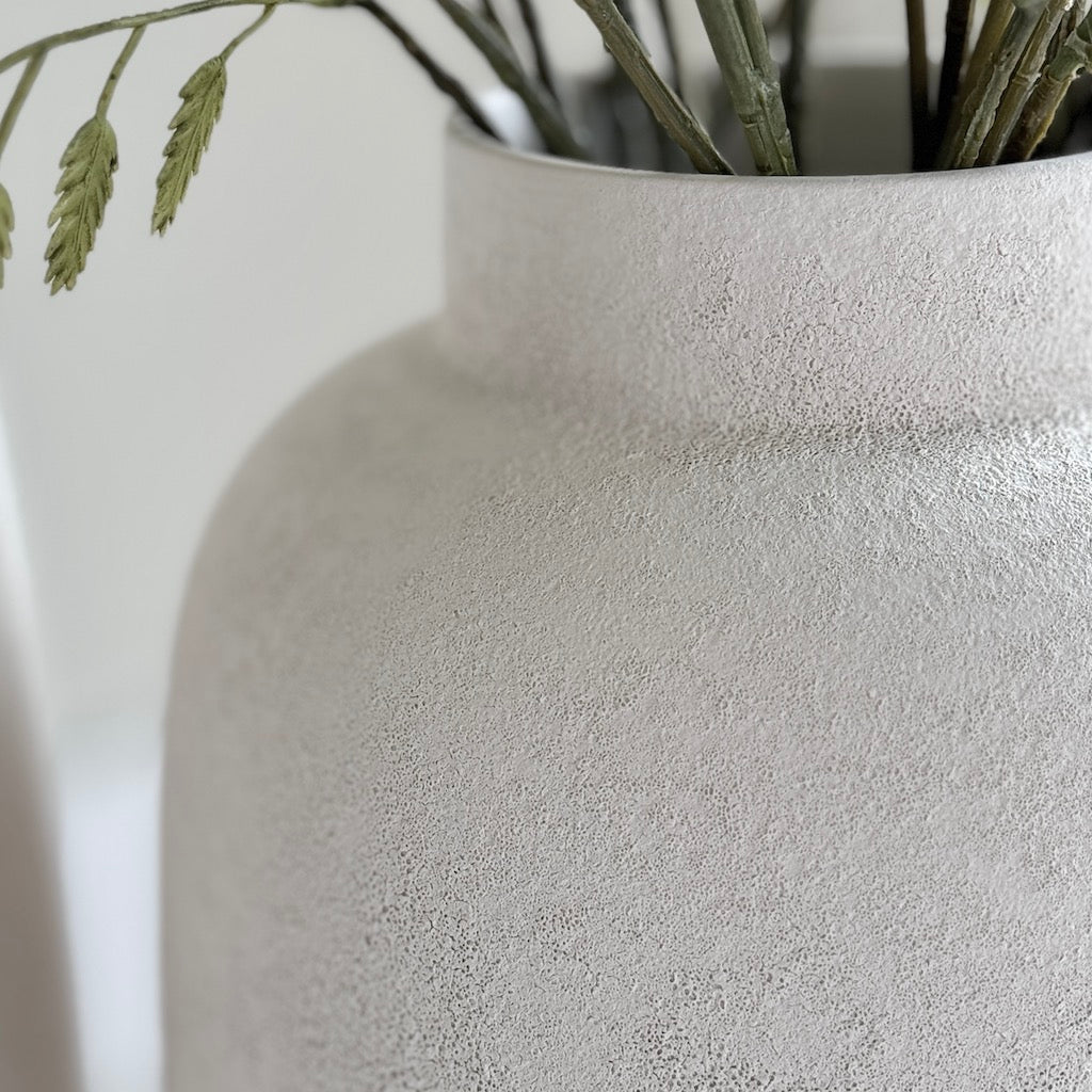 Fine Textured Ceramic Vase Matt White