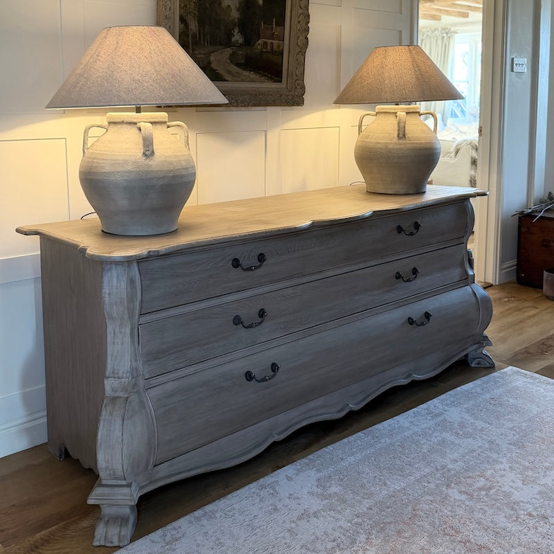 Reclaimed Elm 'French Style' 3 Drawer Chest 190cm