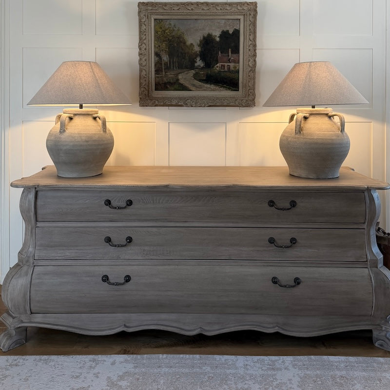 Reclaimed Elm 'French Style' 3 Drawer Chest 190cm