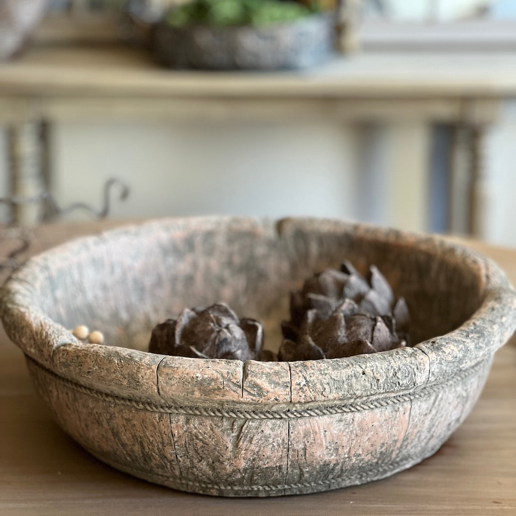 Large Stone Round Minxian Replica Bowl