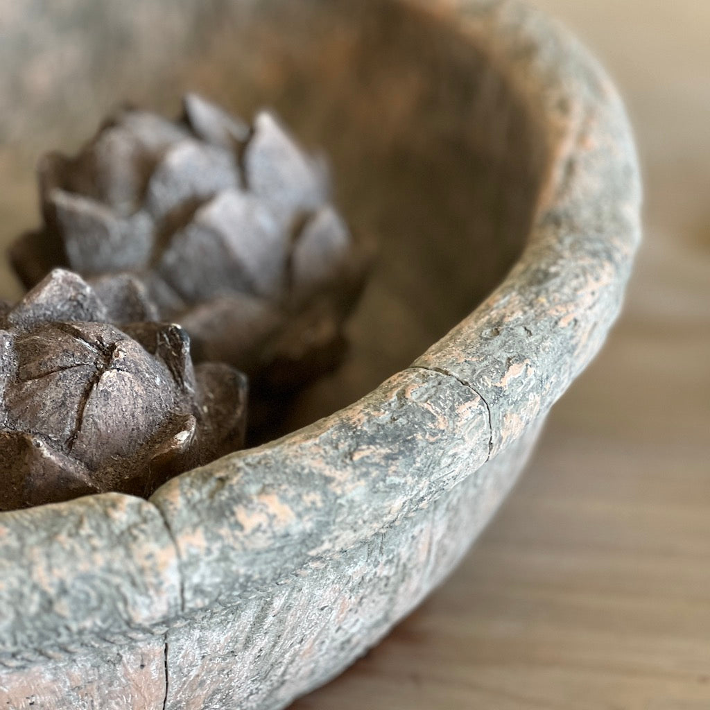 Large Stone Round Minxian Replica Bowl