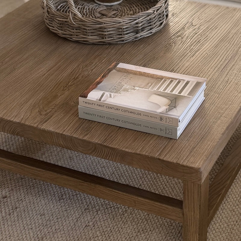 Reclaimed Elm Square Coffee Table Dark 105cm
