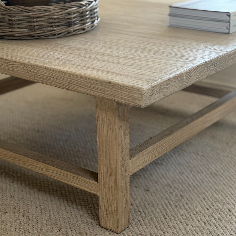 Reclaimed Elm Square Coffee Table Light 105cm