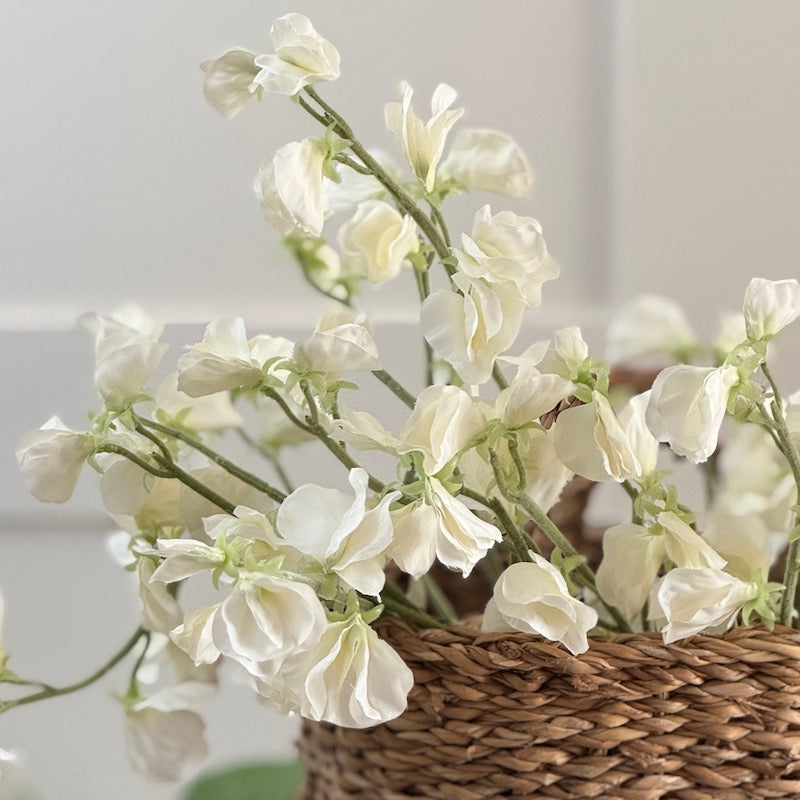 Faux Small White Sweet Pea