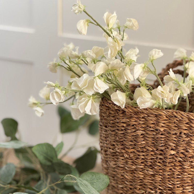 Faux Small White Sweet Pea