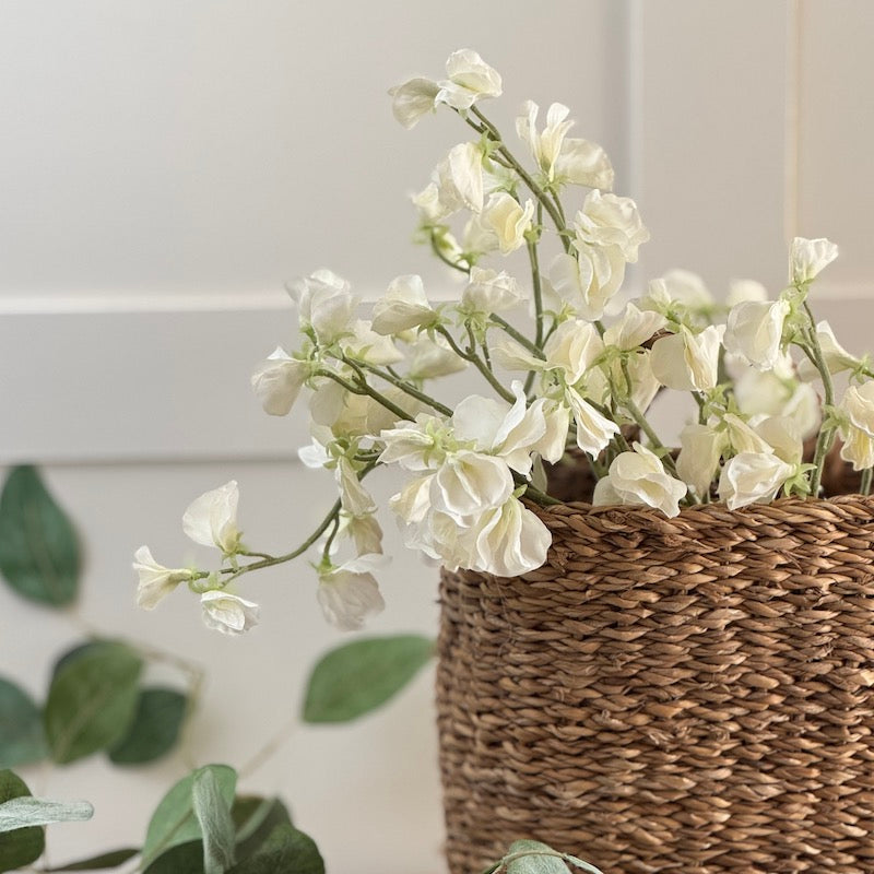 Faux Small White Sweet Pea