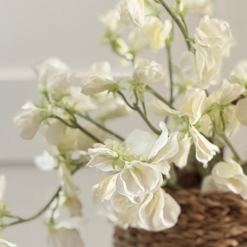 Faux Small White Sweet Pea