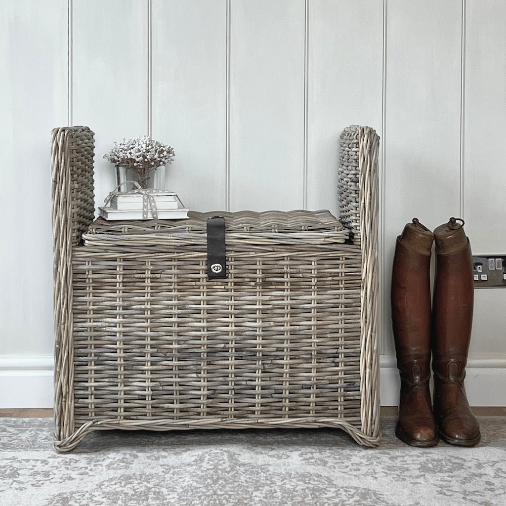Wicker Basket Weave Storage Bench – Cowshed Interiors