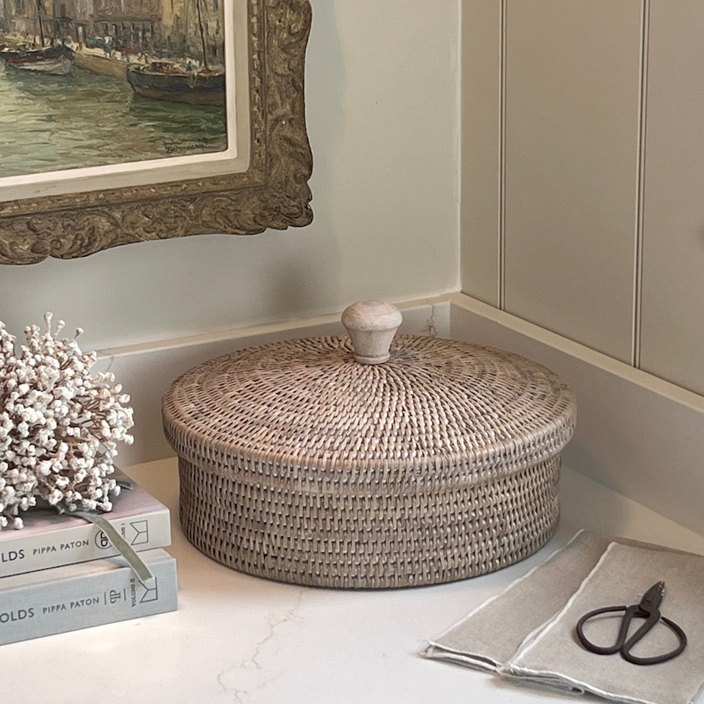 Rattan Round Box With Lid – Cowshed Interiors