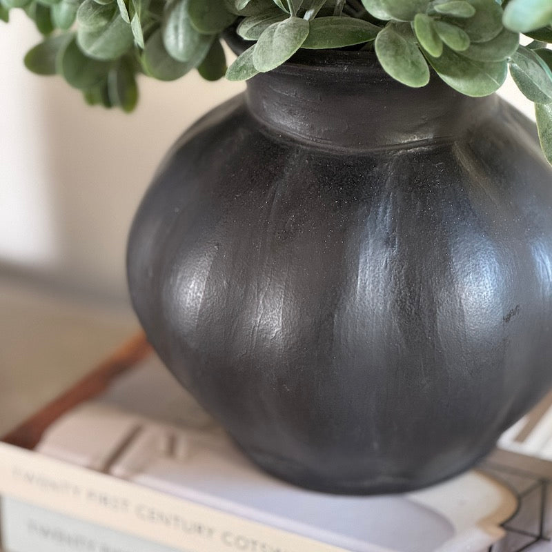 Small Black Flute Vase