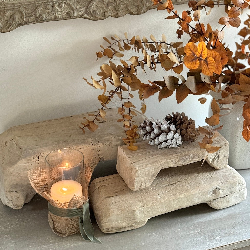Vintage Indian Wooden Bleached Pata Board
