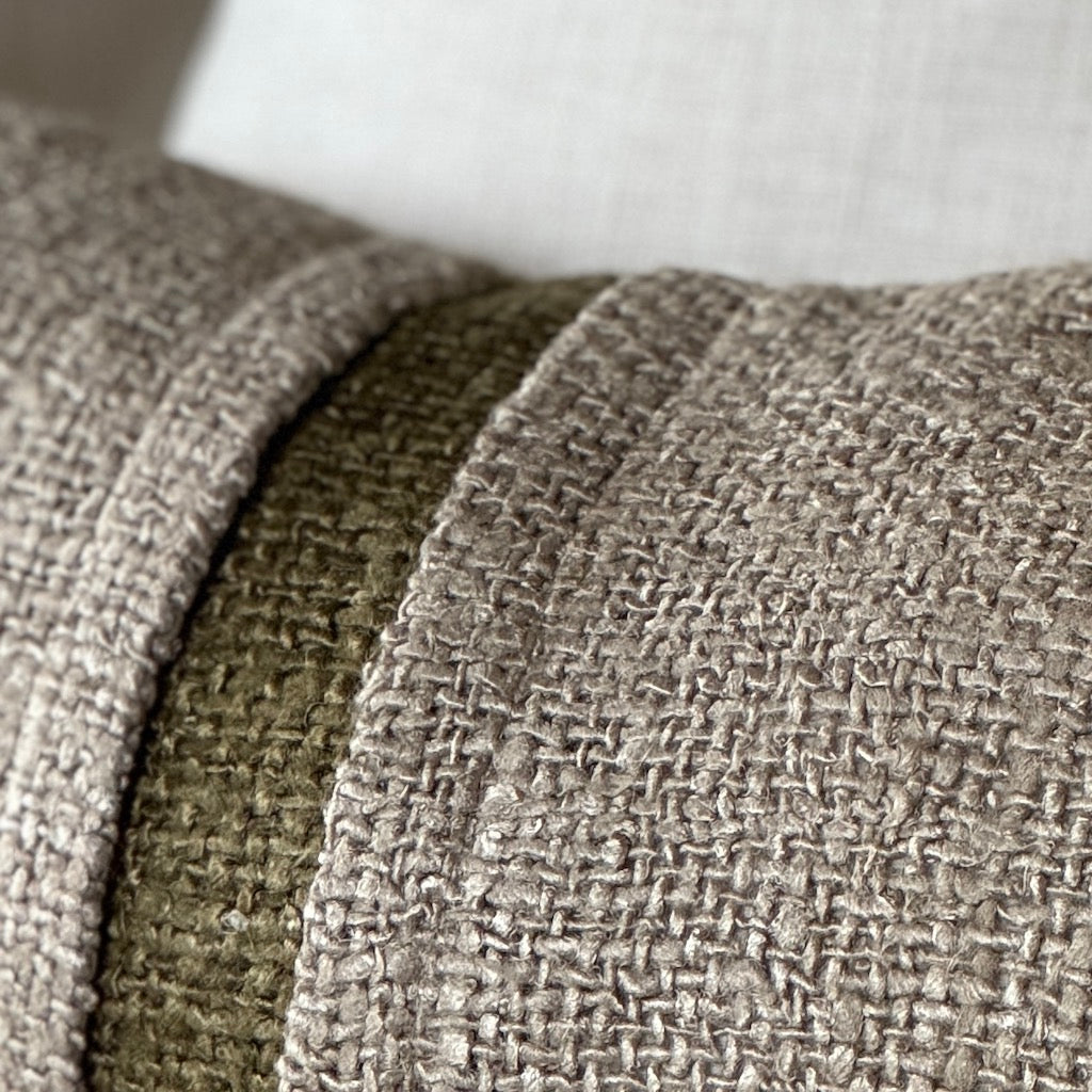 Olive Stripe Soft Thread Rectangular Bolster Cushion