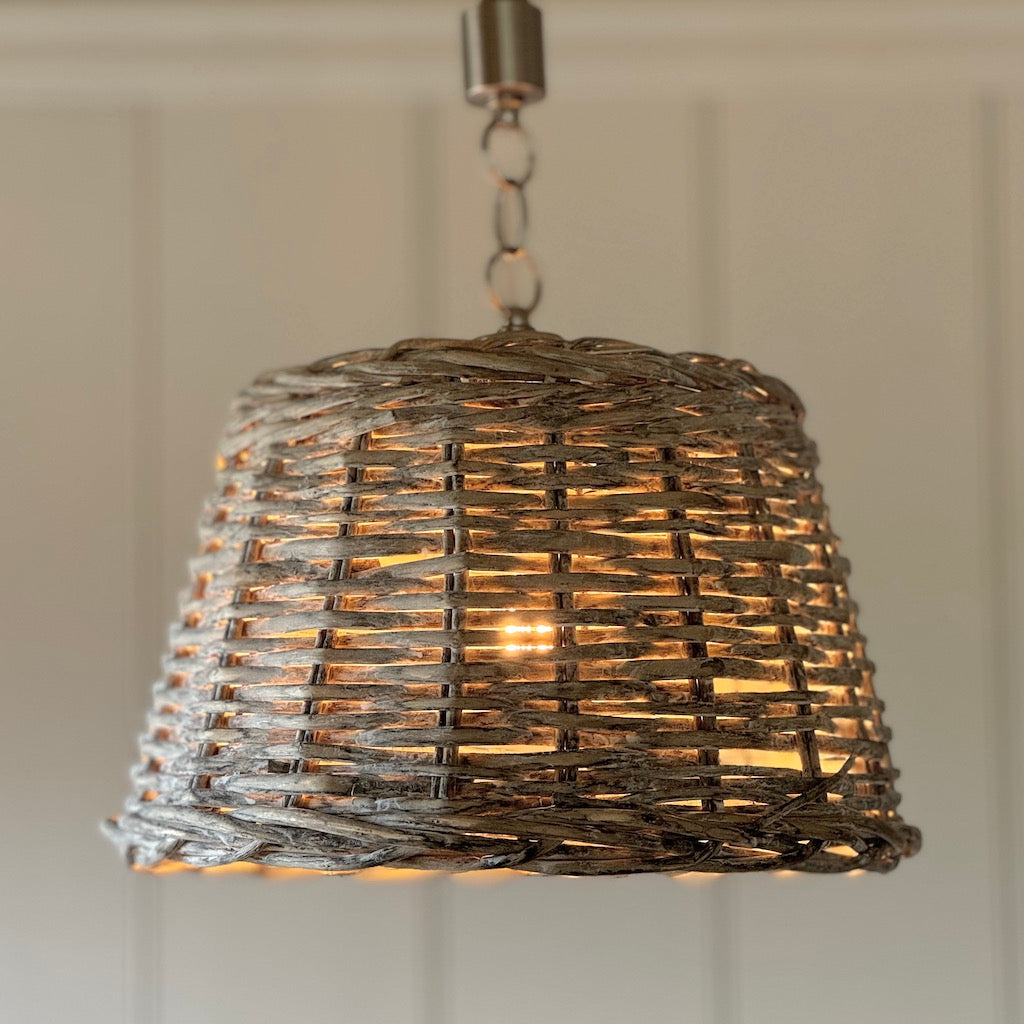 Medium Light Wicker Pendant Shade