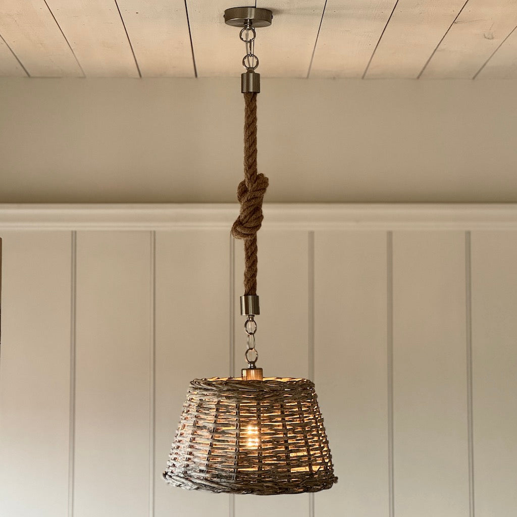 Medium Light Wicker Pendant Shade