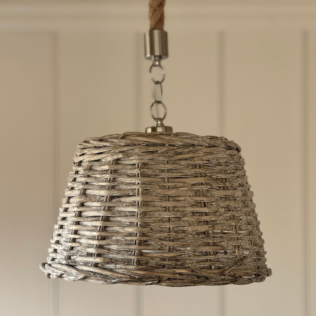 Medium Light Wicker Pendant Shade
