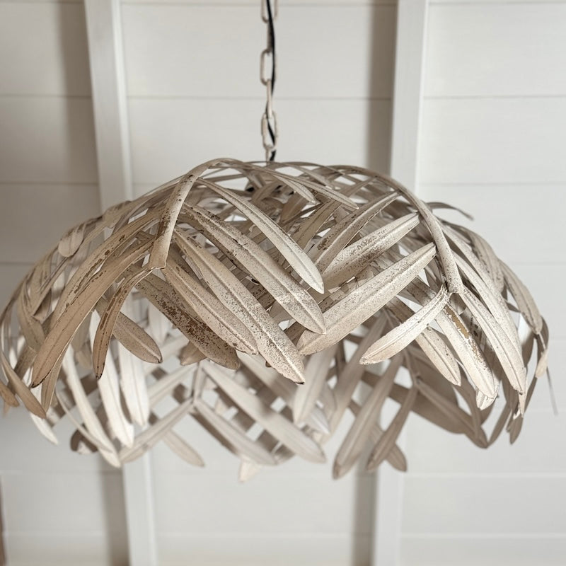 Ceiling Lamp Leaves Worn White