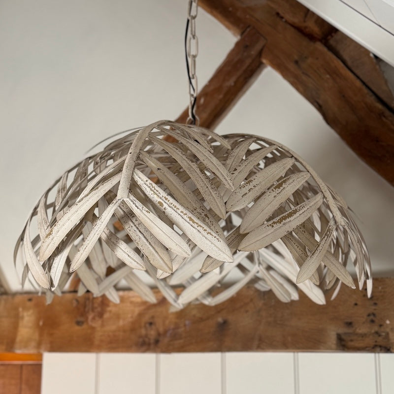 Ceiling Lamp Leaves Worn White