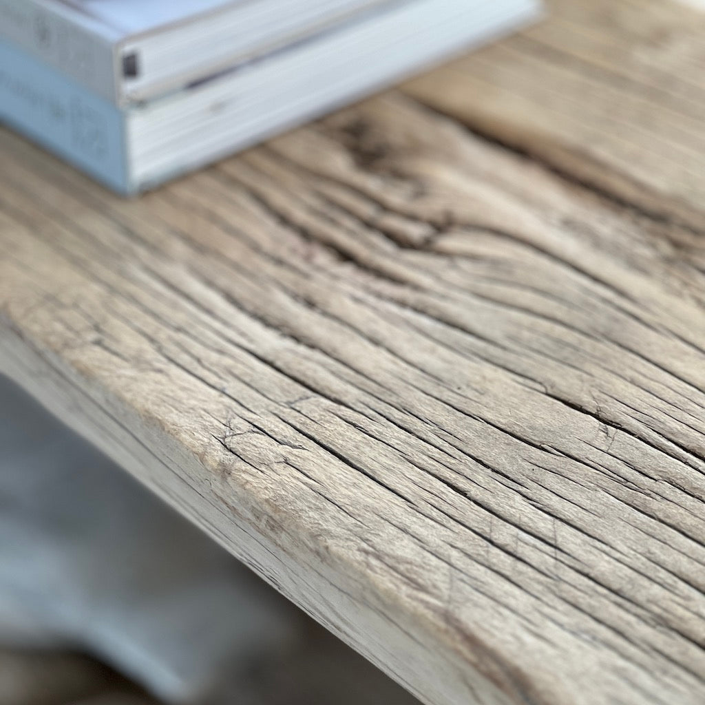 Vintage Reclaimed Elm Two Shelf Console Table