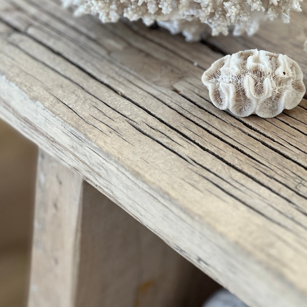 Vintage Reclaimed Elm Two Shelf Console Table