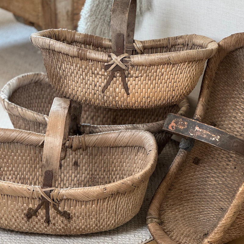 Vintage Chinese Harvest Basket