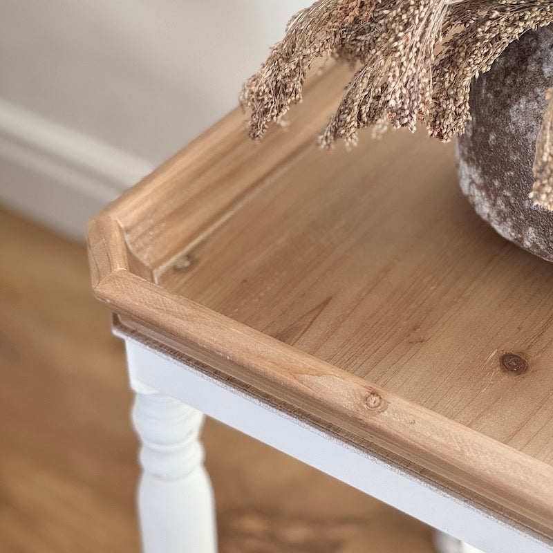 Natural Finish Lipped Side Table