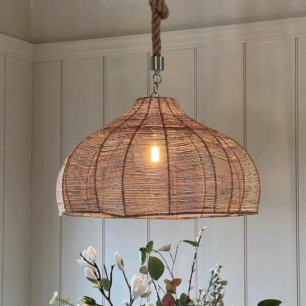 Scallop Jute Pendant Shade