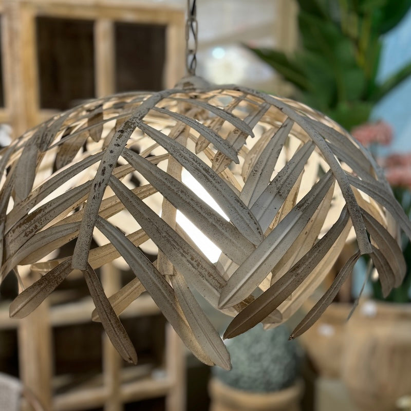 Ceiling Lamp Leaves Worn White