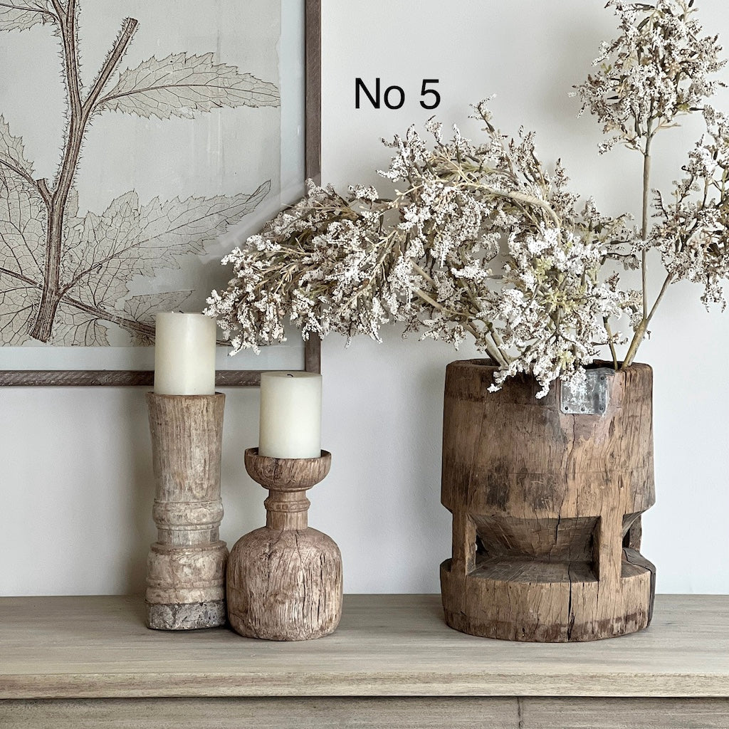 Vintage Reclaimed Wooden Grinding Pot