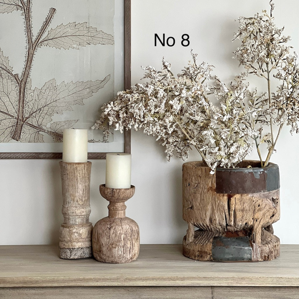 Vintage Reclaimed Wooden Grinding Pot