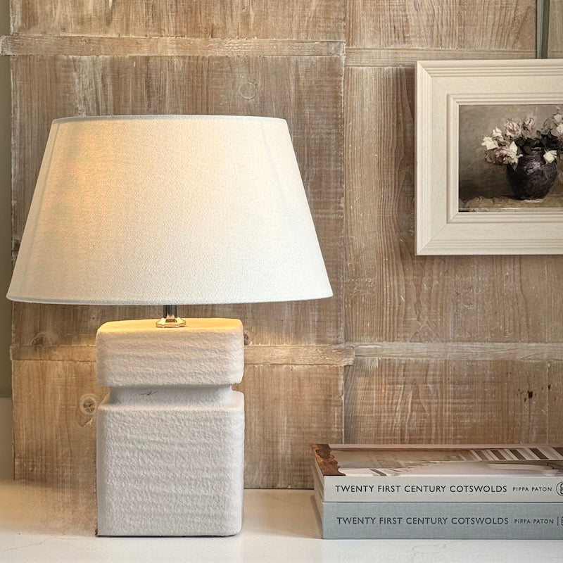 Limestone Square Lamp Base Large