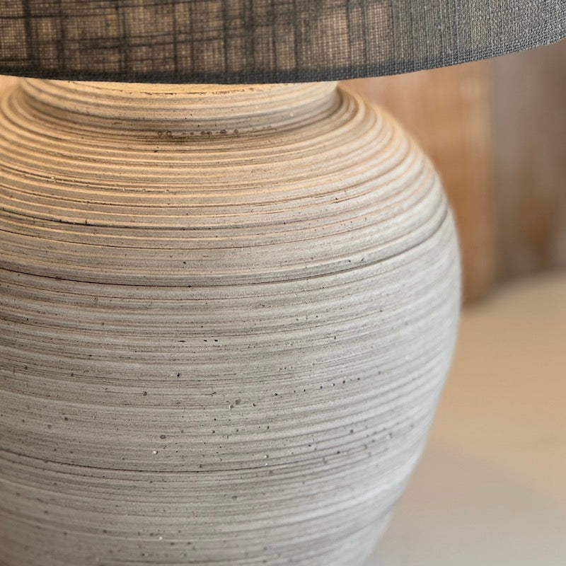 Small Ashen Ribbed Lamp