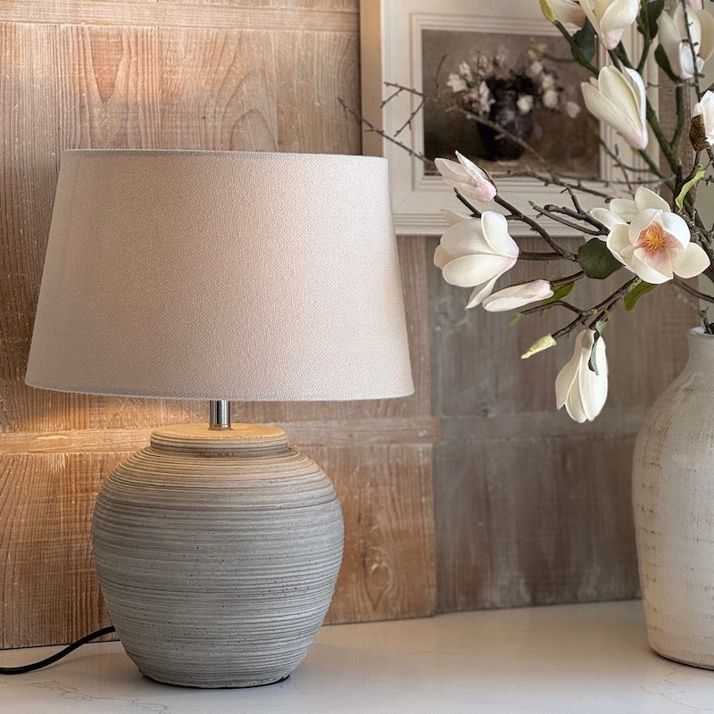 Small Ashen Ribbed Lamp
