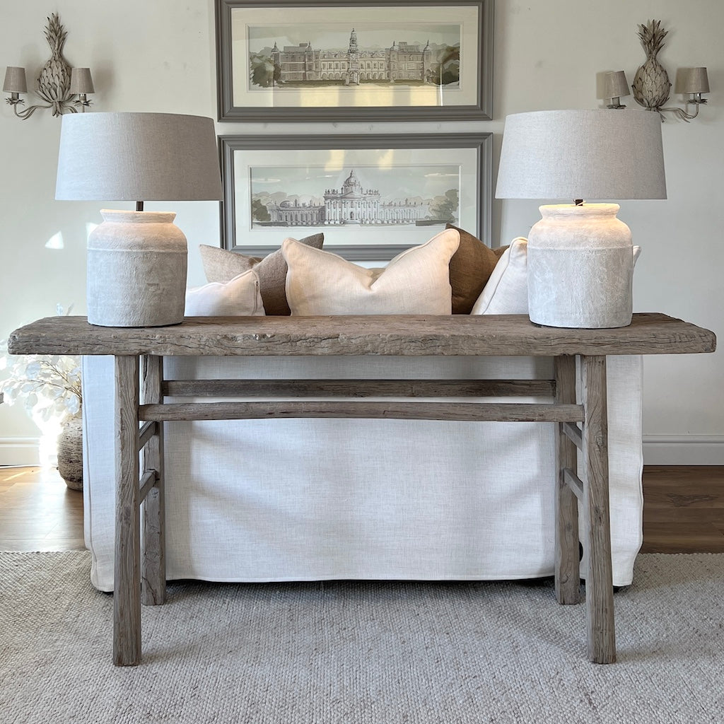 Rustic farmhouse sofa table online