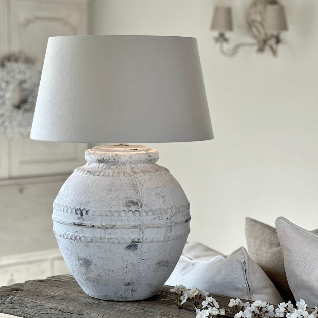 Large Tuscan Stone Effect Aged Ceramic Table Lamp
