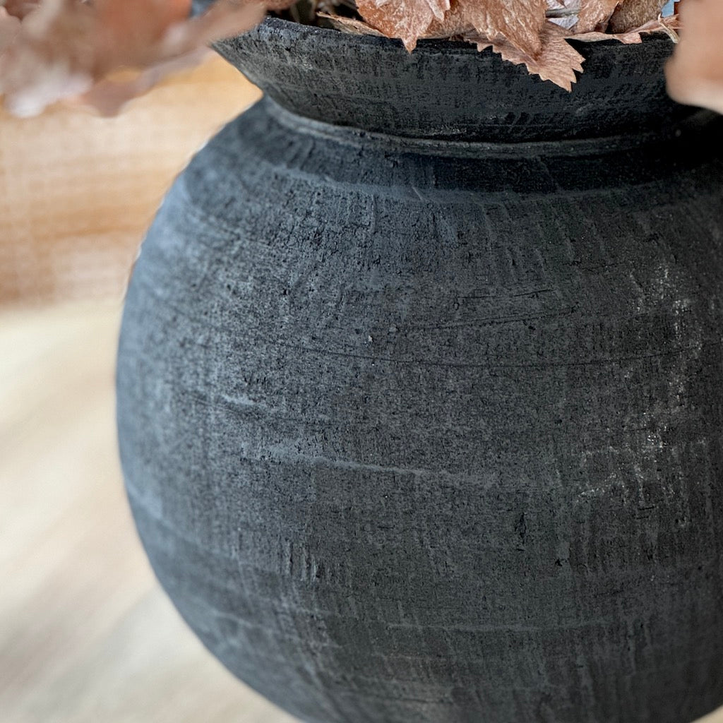 Suffolk Black Greek Terracotta Vase - SECOND (Discount applied)